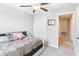 Spare bedroom featuring a ceiling fan and a closet at 9313 Lemon Drop Loop, Ruskin, FL 33573