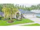 Well-manicured lawn, mature palm, and beautiful landscaping give the home great curb appeal at 10002 Colonnade Dr, Tampa, FL 33647