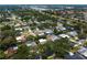 Expansive aerial view displays a neighborhood with beautiful landscaping, homes, and private backyard pools at 2665 Clubhouse N Dr, Clearwater, FL 33761