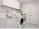 Well-equipped laundry room with modern washer and dryer and a convenient sink at 2665 Clubhouse N Dr, Clearwater, FL 33761