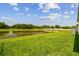 Lush backyard overlooking a peaceful pond with scenic landscaping at 36673 Spanish Rose Dr, Dade City, FL 33525