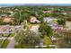 An aerial shot showcasing the neighborhood and surrounding trees and skyline view at 493 Lucerne Ave, Tampa, FL 33606