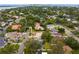 Beautiful aerial view of a neighborhood, showcasing lush trees and city skyline views at 493 Lucerne Ave, Tampa, FL 33606