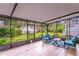 Enclosed patio with tile flooring providing tranquil outdoor living space and backyard views at 493 Lucerne Ave, Tampa, FL 33606