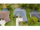 A bird's eye view of the property highlighting roof, landscaping, and driveway at 5182 Championship Cup Ln, Spring Hill, FL 34609