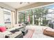 Screened patio with comfortable seating, perfect for outdoor relaxing and entertaining at 6005 Shell Ridge Dr, Lithia, FL 33547