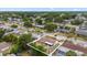 Aerial view showcasing a home with a lush backyard in a residential neighborhood, surrounded by mature trees, and nearby pool at 6698 35Th N Ave, St Petersburg, FL 33710