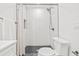 Bright bathroom with herringbone tile in shower and modern fixtures at 7 Hamilton Heath Dr, Tampa, FL 33604