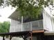 This covered back porch has overhead lighting, screens for shade, and a nice, open design at 888 Forest Glen Rd, Clearwater, FL 33765