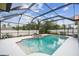 Screened-in pool area with a jacuzzi and a white patio and a beautiful blue sky above at 12371 Talpa St, Spring Hill, FL 34608