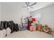 A storage room is filled with boxes and bags at 19212 Sunlake Blvd, Lutz, FL 33558