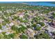 An aerial view of homes and a church in a leafy neighborhood, creating a tranquil and community-oriented environment at 2018 21St S St, St Petersburg, FL 33712