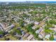An aerial view of a residential area with houses amidst trees, overlooking the city skyline in the distance at 2018 21St S St, St Petersburg, FL 33712