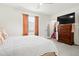 Inviting bedroom with a TV, dresser, closet, and a comfortable bed by a sunlit window at 2906 Boxwood Grove Row, Wesley Chapel, FL 33543