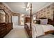 Main bedroom with wood furniture and floral wallpaper that provides a cozy ambiance at 2963 Cielo N Cir, Clearwater, FL 33759