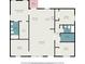 Detailed floor plan showcasing the layout of the home's bedrooms, living areas, and kitchen at 3016 N 73Rd St, Tampa, FL 33619