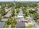 An aerial view showcasing the property and the neighborhood with mature trees and city views at 3151 6Th S Ave, St Petersburg, FL 33712