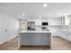 Modern kitchen with white cabinets, stainless steel appliances, and center island at 3910 W Iowa Ave, Tampa, FL 33616