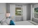Cozy bedroom featuring water views from windows at 608 Betmor Ln, Palm Harbor, FL 34683