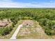 Expansive aerial view showcases the home's layout, long driveway and mature surroundings at 7206 River Country Dr, Weeki Wachee, FL 34607