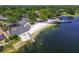 Aerial shot of the lakefront with parking, beach, covered area, and boat launch at 10408 Butia Pl, Tampa, FL 33618