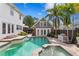 Outdoor pool with a water fountain and lush landscaping and a patio at 126 14Th Ne Ave, St Petersburg, FL 33701