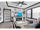 Cozy living room featuring a ceiling fan, television, white entertainment center and black and white accents at 219 4Th N Ave # 201, St Petersburg, FL 33701