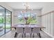 Bright dining room with views of the outdoor pool and access to screened in lanai at 2641 Whittler Br, Odessa, FL 33556
