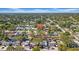 An aerial view of a charming neighborhood nestled among lush trees with a clear blue sky background at 4642 29Th N Ave, St Petersburg, FL 33713