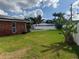 Spacious backyard featuring a well-maintained lawn, mature trees, and privacy fence for a tranquil outdoor experience at 5201 Denver Ne St, St Petersburg, FL 33703
