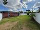 Large backyard showcasing lush lawn and perimeter fencing, offering ample space for recreation and privacy at 5201 Denver Ne St, St Petersburg, FL 33703