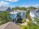 Aerial view of backyard featuring a stone pathway and patio with well maintained landscaping at 834 26Th N Ave, St Petersburg, FL 33704