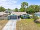 An attractive single-Gathering home features a two-car garage and well-manicured front yard at 10512 Red Coach St, Spring Hill, FL 34608