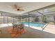 Screened-in pool and patio area with a full view of the backyard at 10512 Red Coach St, Spring Hill, FL 34608