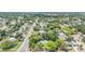 An aerial view showcases the neighborhood, featuring tree-lined streets and charming single-Gathering homes with lush landscaping at 1225 15Th St, Palm Harbor, FL 34683