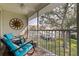 Relaxing screened balcony with comfortable seating overlooking lush landscaping at 12321 Sun Vista W Ct # 52, Treasure Island, FL 33706