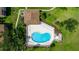 Aerial view of the pool area and lush landscaping at 12321 Sun Vista W Ct # 52, Treasure Island, FL 33706