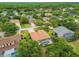 Expansive aerial view of homes showcasing mature landscaping and screened pools at 19106 Beckett Dr, Odessa, FL 33556