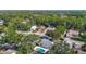 Aerial view of the neighborhood showcasing the lush green landscaping and swimming pool at 2707 Lakeville Dr, Tampa, FL 33618