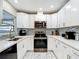 Well-equipped kitchen with stainless steel appliances, white cabinets, and modern fixtures at 2707 Lakeville Dr, Tampa, FL 33618