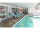 Enclosed pool area with lounge chairs and easy access to the home's interior at 2854 60Th N St, St Petersburg, FL 33710