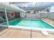 Enjoy the outdoors with a screened-in pool and a white, well-maintained concrete patio at 2854 60Th N St, St Petersburg, FL 33710