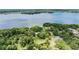 Stunning aerial view of the lake community, showcasing lush greenery and serene waterfront property at 3727 Janus Way, Palm Harbor, FL 34685