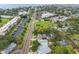 Wide aerial shot of a residential area featuring lush greenery and some commercial buildings at 4600 Chancellor Ne St, St Petersburg, FL 33703