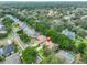 Aerial view of a well-maintained neighborhood, highlighting a home with a lush yard and landscaping at 4942 Willow Ridge Ter, Valrico, FL 33596