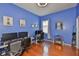 Dedicated office space with vibrant walls and natural light at 4942 Willow Ridge Ter, Valrico, FL 33596