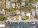 Comprehensive aerial view showcasing roof conditions and lot layouts in a residential area at 6269 50Th N Ave, St Petersburg, FL 33709