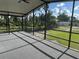 Relax on this screened porch, offering a peaceful retreat with views of the lush greenery at 11729 John Robbins Rd, Riverview, FL 33578