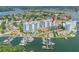 Aerial view of condos, marina, and pool with water views at 1325 Snell Isle Ne Blvd # 810, St Petersburg, FL 33704