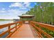 Features a covered dock extending over the water, surrounded by cypress trees at 21215 Preservation Dr, Land O Lakes, FL 34639